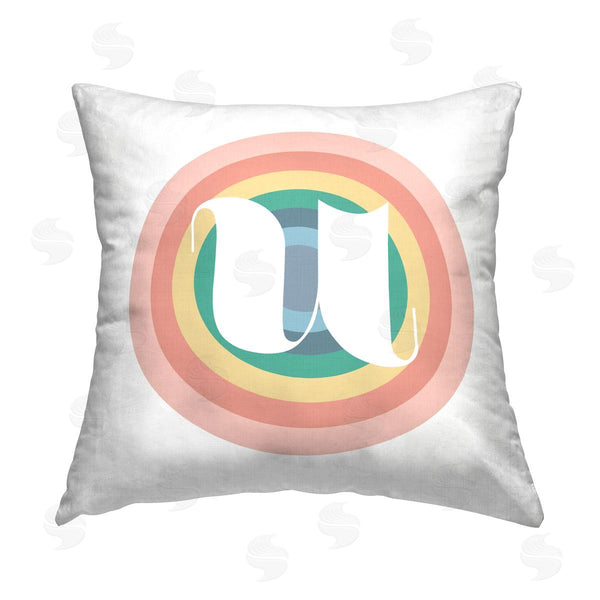 stupell industries Stupell Studio | Rainbow U Name Initial Printed Throw Pillow