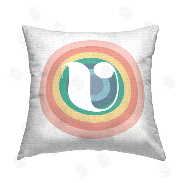 Stupell Industries Stupell Studio | Rainbow V Name Letter Printed Throw Pillow