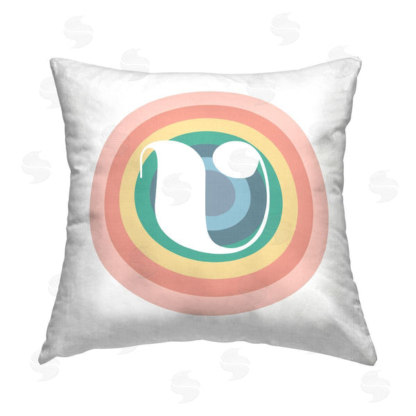 stupell industries Stupell Studio | Rainbow V Name Letter Printed Throw Pillow
