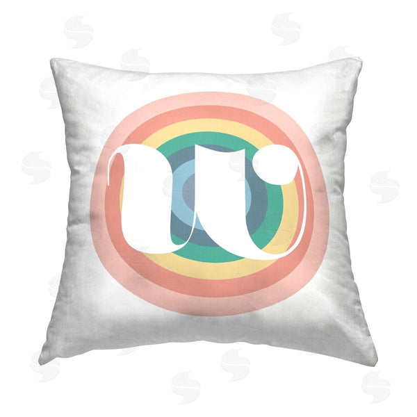 stupell industries Stupell Studio | Rainbow W Retro Letter Printed Throw Pillow