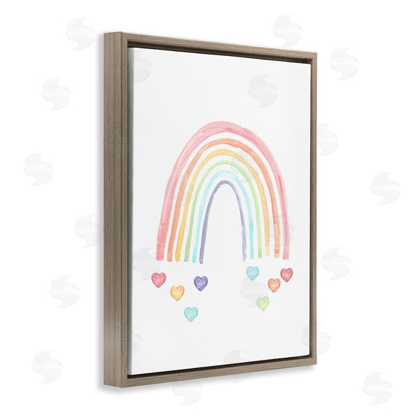 Stupell Industries Stupell Studio | Rainbow With Falling Hearts Wall Art