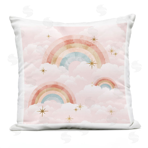 Stupell Industries Stupell Studio | Rainbow With Pink Clouds Printed Throw Pillow