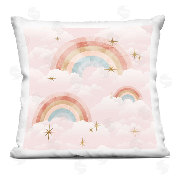 stupell industries Stupell Studio | Rainbow with Pink Clouds Printed Throw Pillow