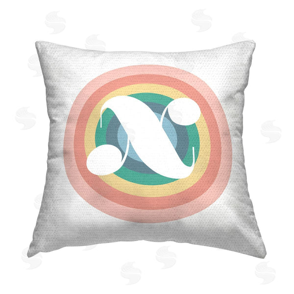 Stupell Industries Stupell Studio | Rainbow X Retro Initial Printed Throw Pillow