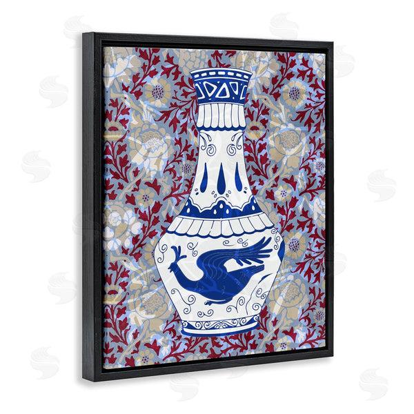 Stupell Industries Stupell Studio | Red & Blue Baroque Vase Pattern Wall Art