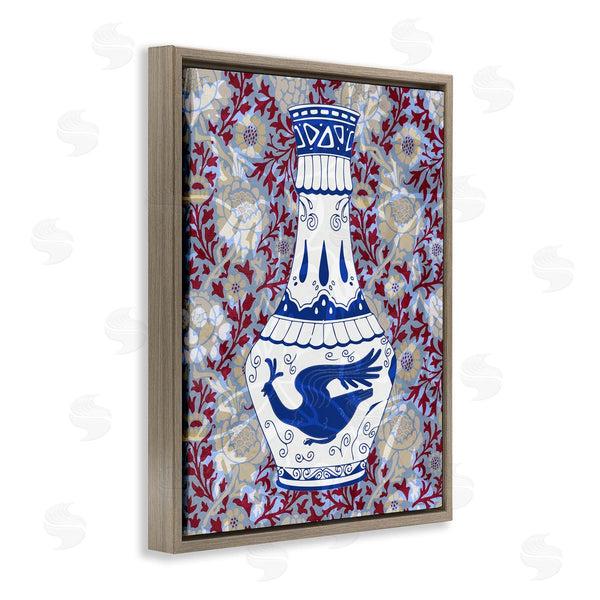 Stupell Industries Stupell Studio | Red & Blue Baroque Vase Pattern Wall Art