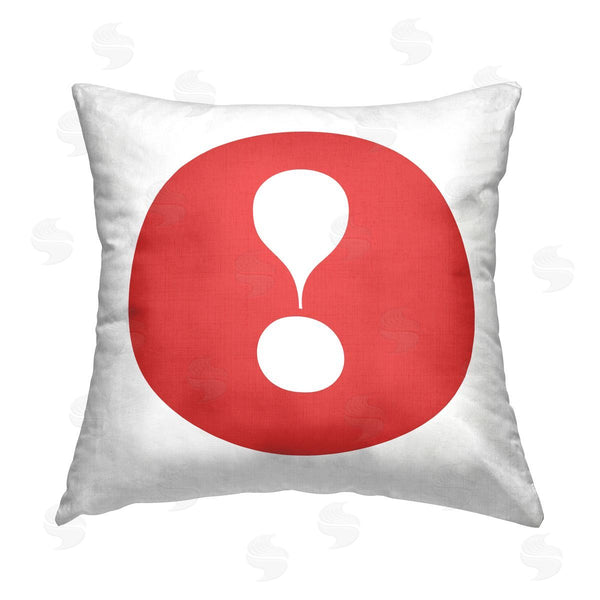 stupell industries Stupell Studio | Red Exclamation Initial Printed Throw Pillow