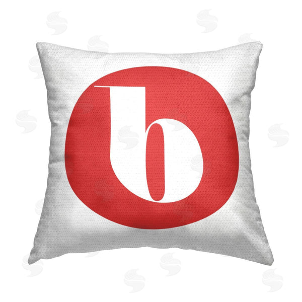 Stupell Industries Stupell Studio | Red Initial B Printed Throw Pillow