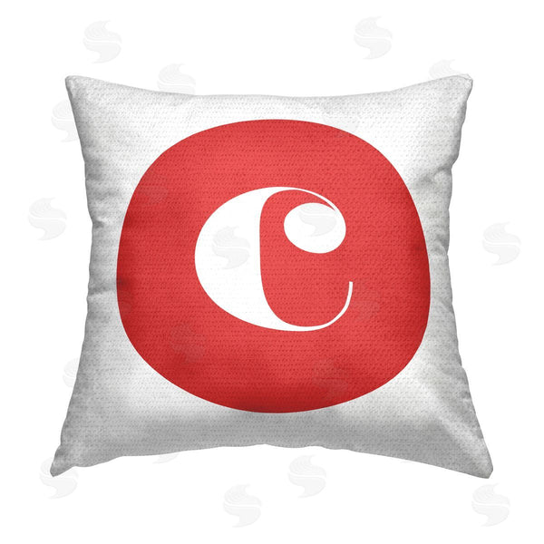 Stupell Industries Stupell Studio | Red Initial C Printed Throw Pillow