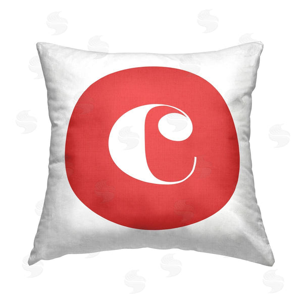 stupell industries Stupell Studio | Red Initial C Printed Throw Pillow