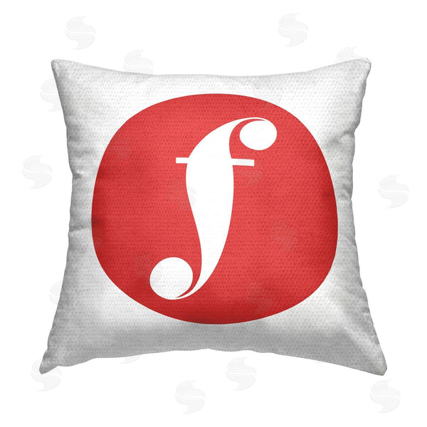 Stupell Industries Stupell Studio | Red Initial F Printed Throw Pillow