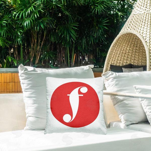 Stupell Industries Stupell Studio | Red Initial F Printed Throw Pillow