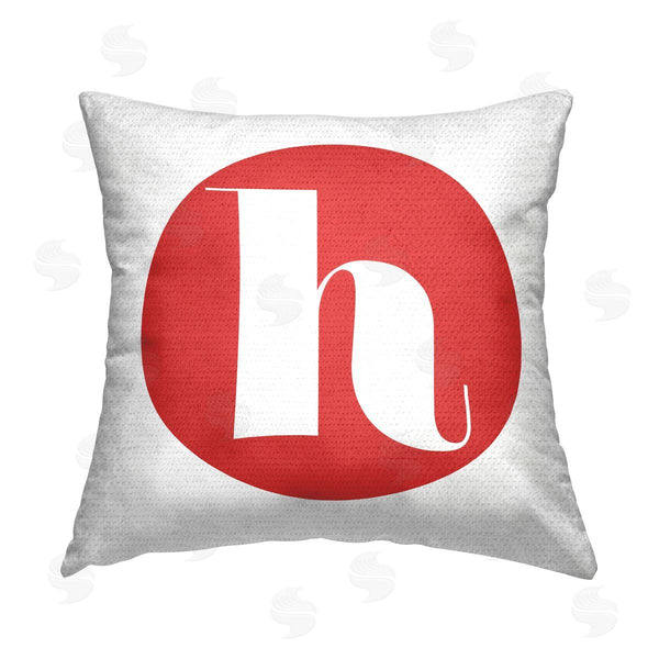 Stupell Industries Stupell Studio | Red Initial H Printed Throw Pillow