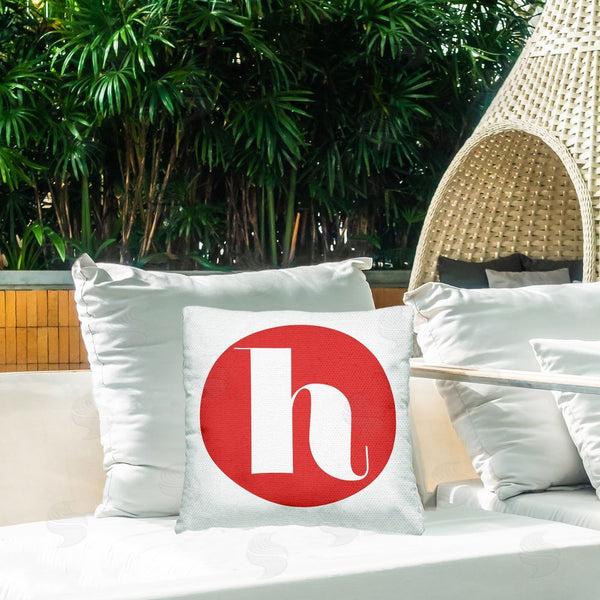 Stupell Industries Stupell Studio | Red Initial H Printed Throw Pillow