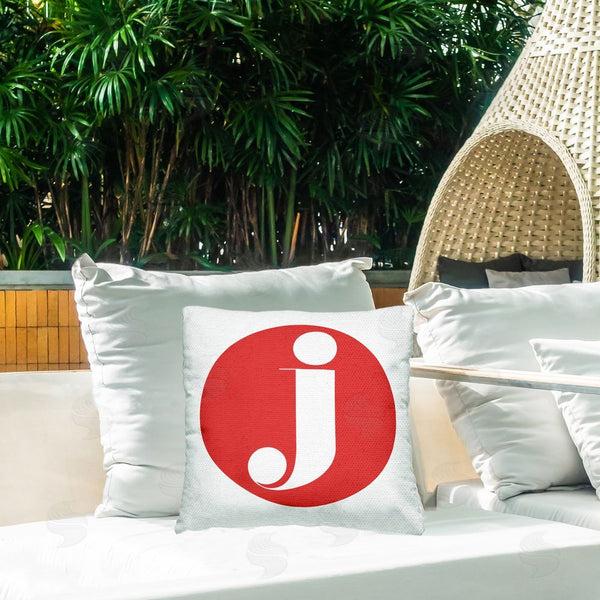Stupell Industries Stupell Studio | Red Initial J Printed Throw Pillow