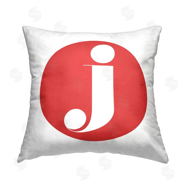 stupell industries Stupell Studio | Red Initial J Printed Throw Pillow