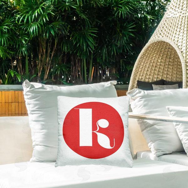 Stupell Industries Stupell Studio | Red Initial K Printed Throw Pillow