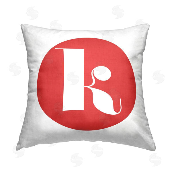 stupell industries Stupell Studio | Red Initial K Printed Throw Pillow
