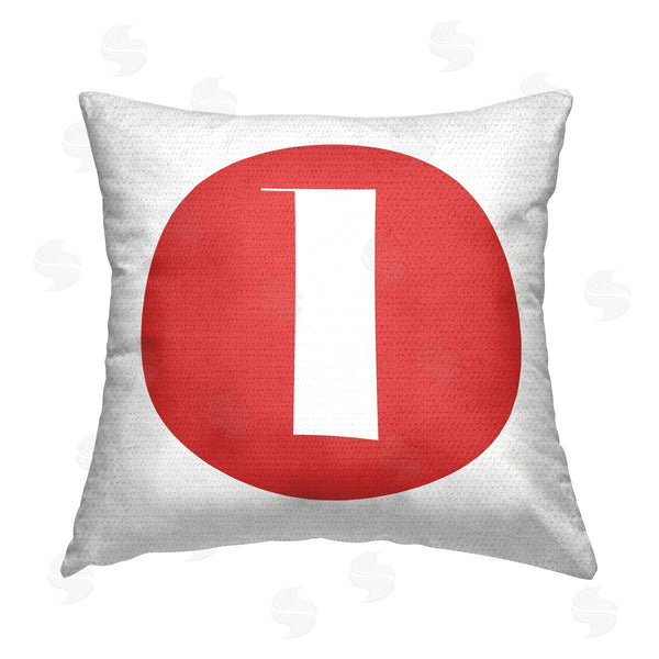 Stupell Industries Stupell Studio | Red Initial L Printed Throw Pillow