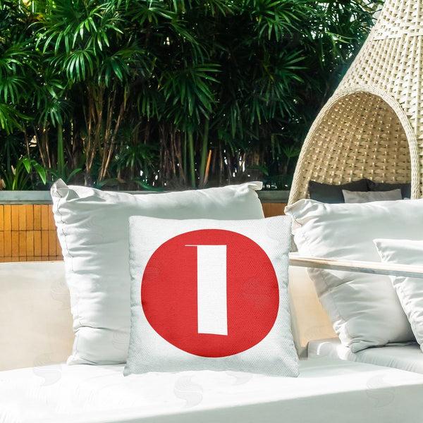 Stupell Industries Stupell Studio | Red Initial L Printed Throw Pillow