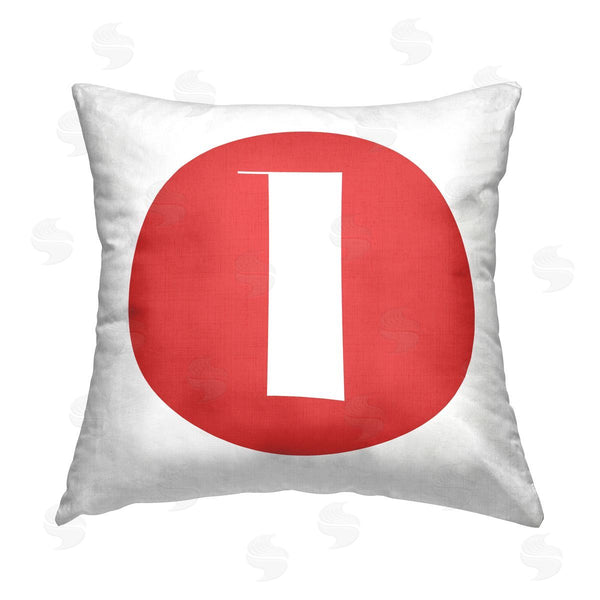 stupell industries Stupell Studio | Red Initial L Printed Throw Pillow