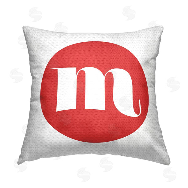 Stupell Industries Stupell Studio | Red Initial M Printed Throw Pillow
