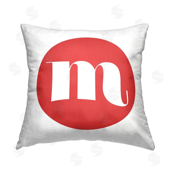 stupell industries Stupell Studio | Red Initial M Printed Throw Pillow