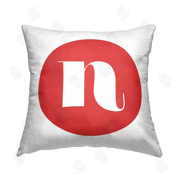 Stupell Industries Stupell Studio | Red Initial N Printed Throw Pillow