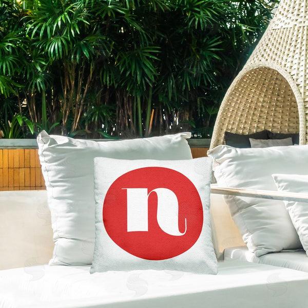 Stupell Industries Stupell Studio | Red Initial N Printed Throw Pillow
