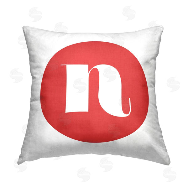 stupell industries Stupell Studio | Red Initial N Printed Throw Pillow