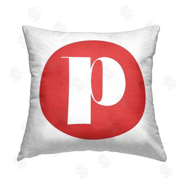 Stupell Industries Stupell Studio | Red Initial P Printed Throw Pillow
