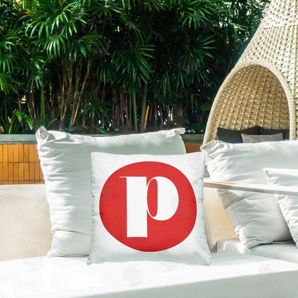 Stupell Industries Stupell Studio | Red Initial P Printed Throw Pillow