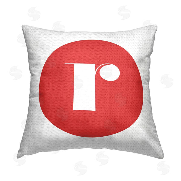 Stupell Industries Stupell Studio | Red Initial R Printed Throw Pillow