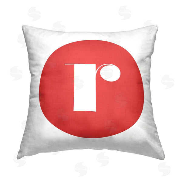stupell industries Stupell Studio | Red Initial R Printed Throw Pillow