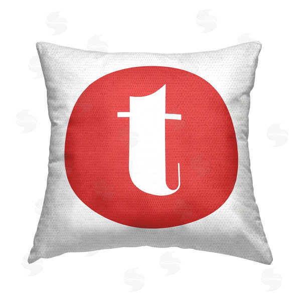 Stupell Industries Stupell Studio | Red Initial T Printed Throw Pillow
