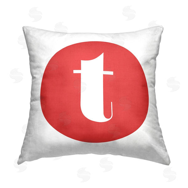 stupell industries Stupell Studio | Red Initial T Printed Throw Pillow