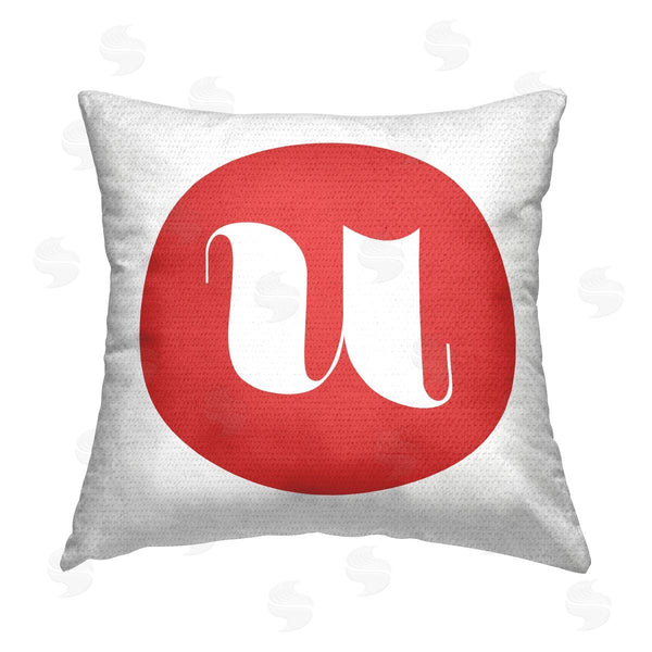 Stupell Industries Stupell Studio | Red Initial U Printed Throw Pillow