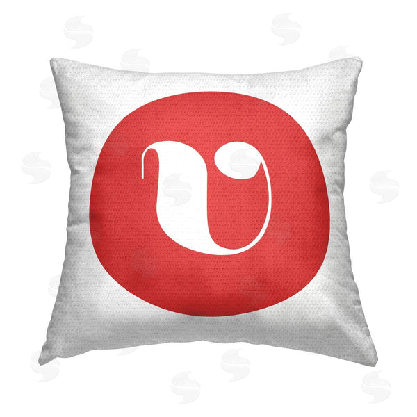 Stupell Industries Stupell Studio | Red Initial V Printed Throw Pillow