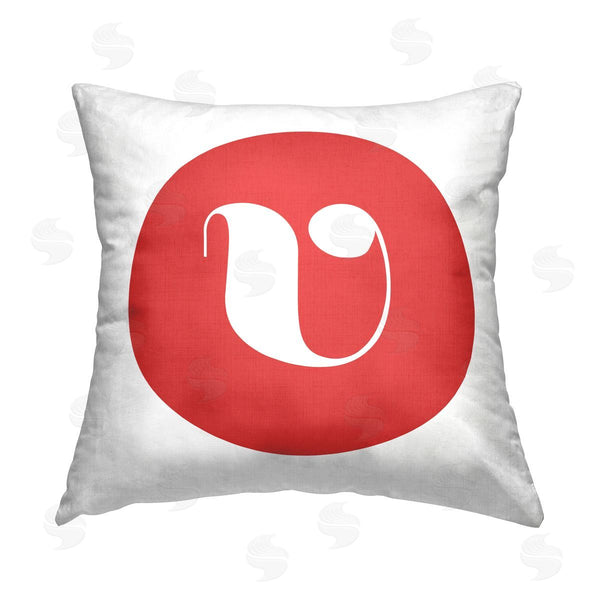 stupell industries Stupell Studio | Red Initial V Printed Throw Pillow