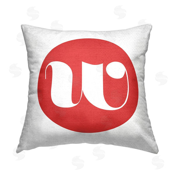 Stupell Industries Stupell Studio | Red Initial W Printed Throw Pillow