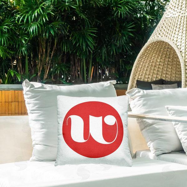 Stupell Industries Stupell Studio | Red Initial W Printed Throw Pillow