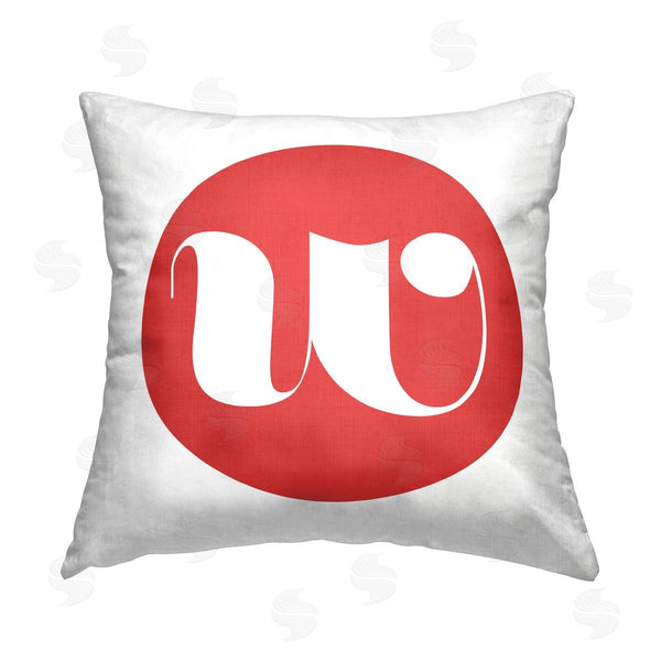 stupell industries Stupell Studio | Red Initial W Printed Throw Pillow