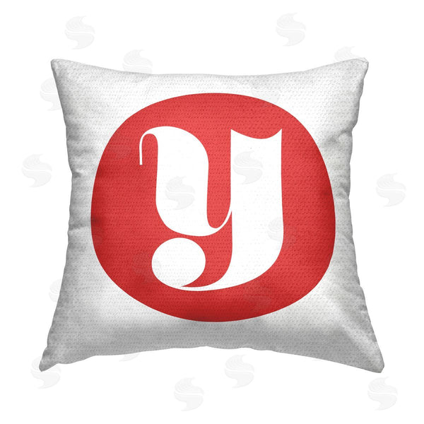 Stupell Industries Stupell Studio | Red Initial Y Printed Throw Pillow