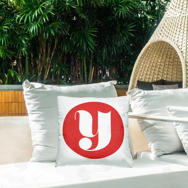 Stupell Industries Stupell Studio | Red Initial Y Printed Throw Pillow