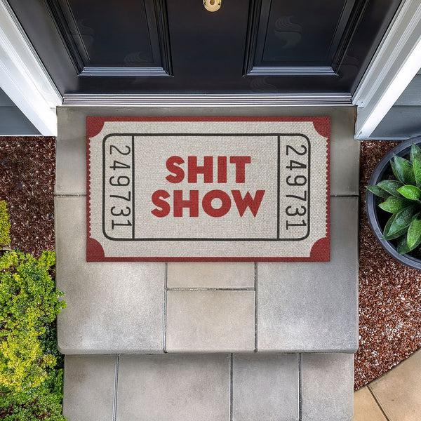 Stupell Industries Stupell Studio | Red Sh*t Show Ticket Faux Sisal Door Mat