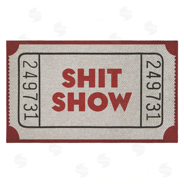 stupell industries Stupell Studio | Red Sh*t Show Ticket Faux Sisal Door Mat