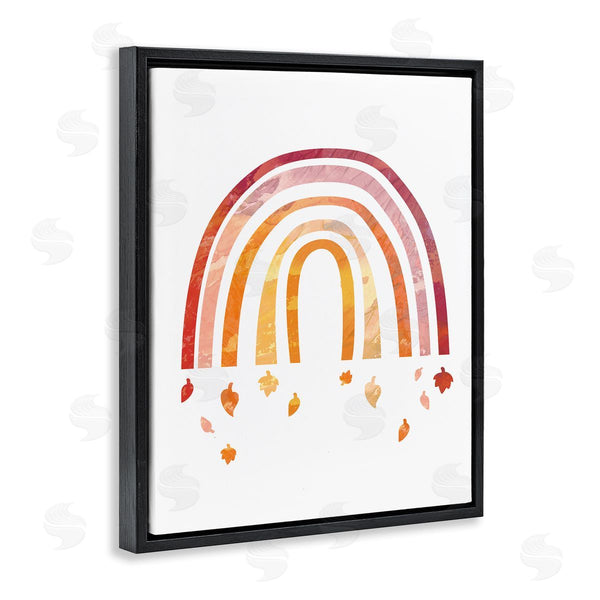Stupell Industries Stupell Studio | Red Tone Rainbow With Autumn Leaves Falling