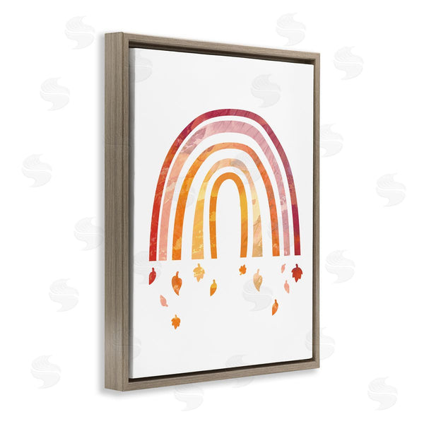 Stupell Industries Stupell Studio | Red Tone Rainbow With Autumn Leaves Falling