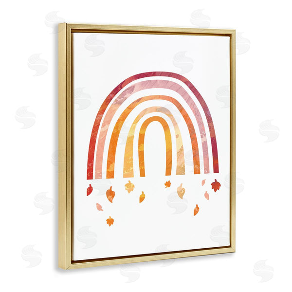 Stupell Industries Stupell Studio | Red Tone Rainbow With Autumn Leaves Falling
