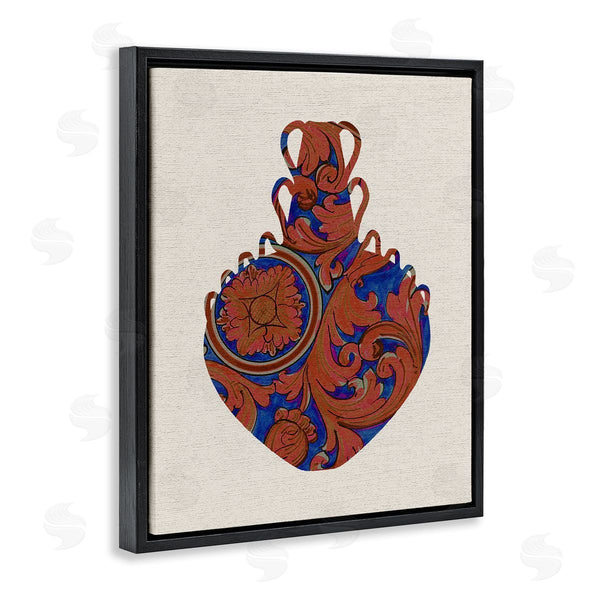 Stupell Industries Stupell Studio | Regal Blue Red Patterned Urn Modern Pottery Wall Art